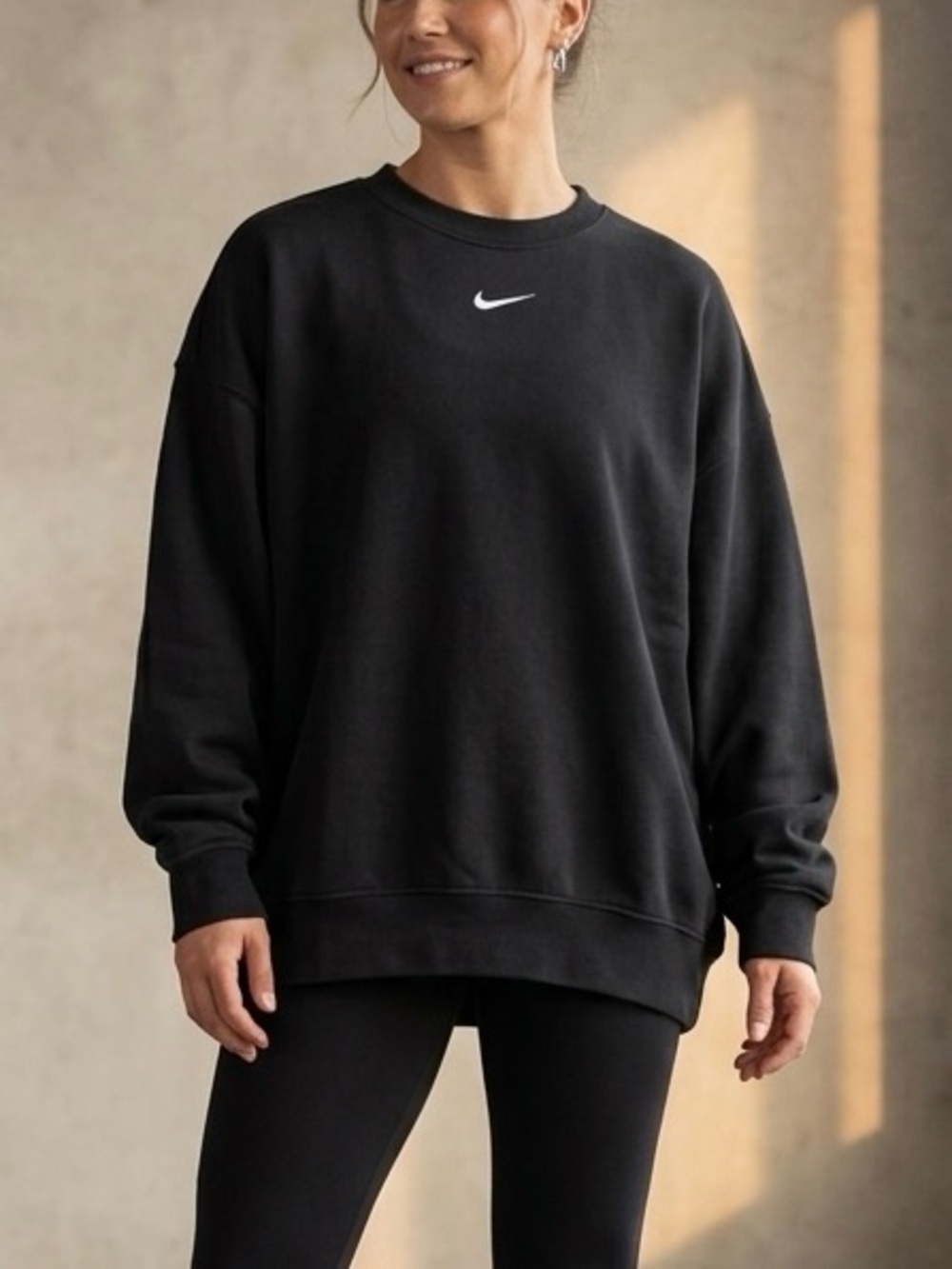 Nike Black Crewneck Sweatshirt with White Swoosh